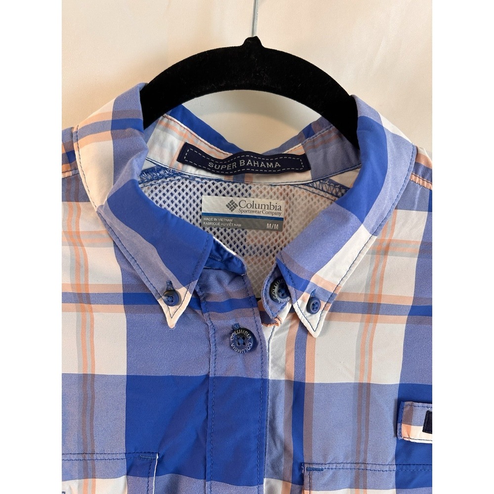 Columbia Medium PFG Super Bahama Shirt Button Up Vented Quick-Dry Roll-Tab Plaid - Picture 3 of 13